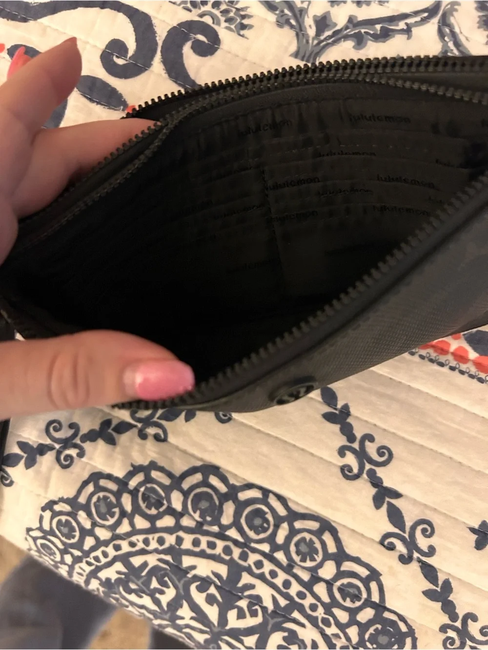 lululemon Black Camo Wristlet